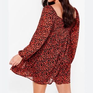 Nasty Gal - Floral front tie mini dress